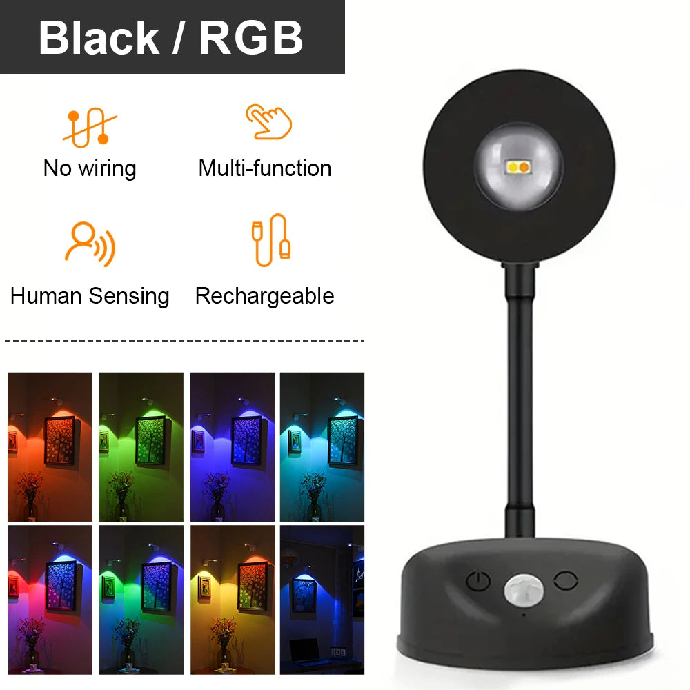 CowLost | product_id-rgb-usb-rechargeable-wireless-human-sensing-dimmable-led-wall-spotlight-for-paintings |1