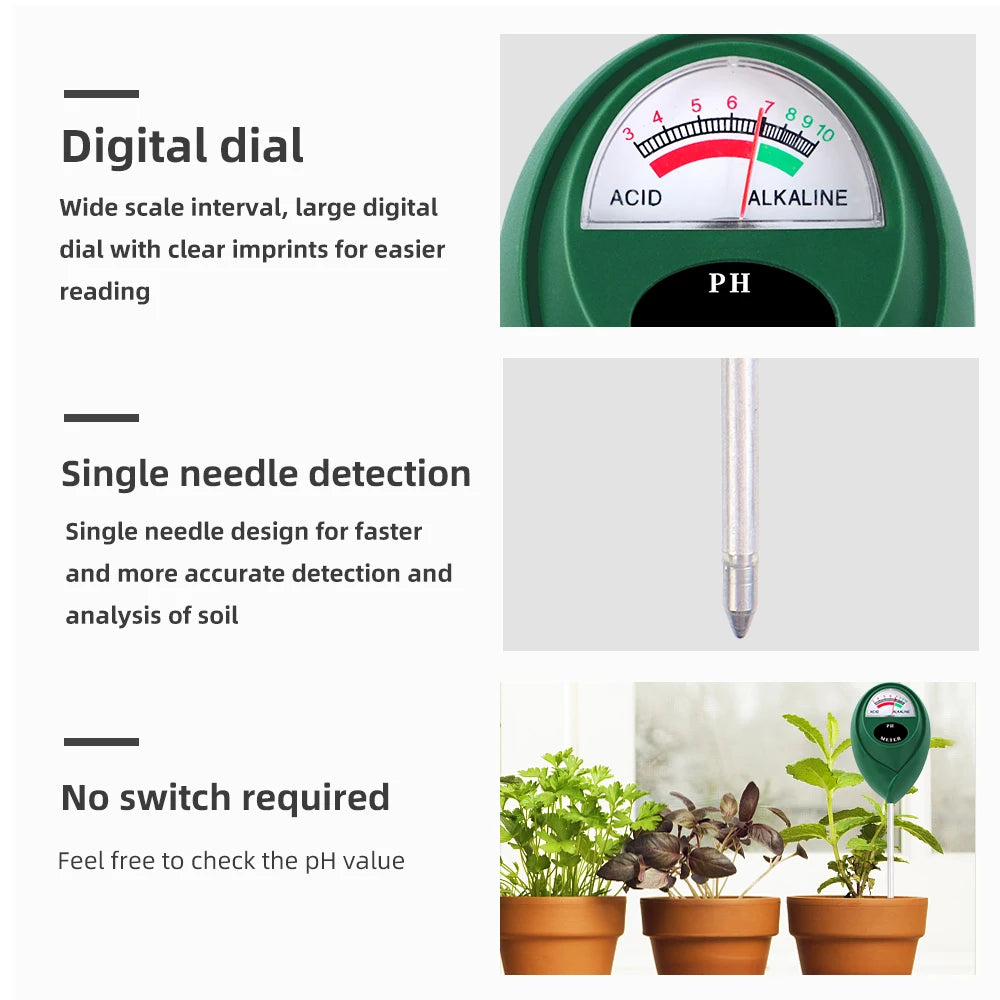 Digital Soil PH Meter Tester with Probe for Garden Plant Soil Acidity Test
