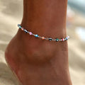 CowLost | simple-turkish-evil-eye-anklets-for-women-love-heart-double-layer-ankle-bracelets-bohemian-beach-party-barefoot-sandals-jewelry |8