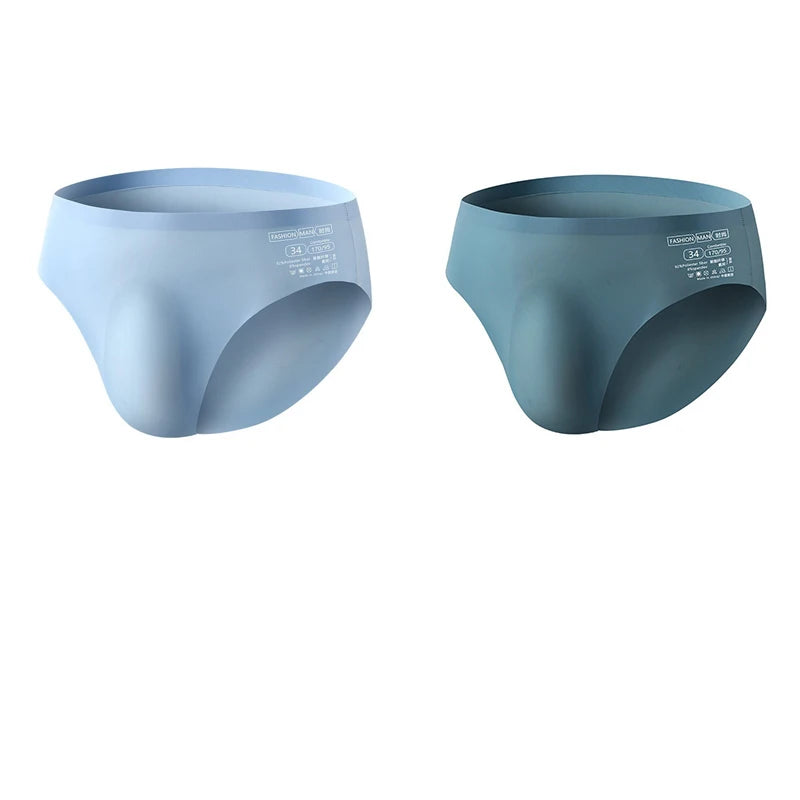 CowLost | 2pcs-men-ice-silk-seamless-briefs-summer-new-ultra-thin-panty-transparent |20