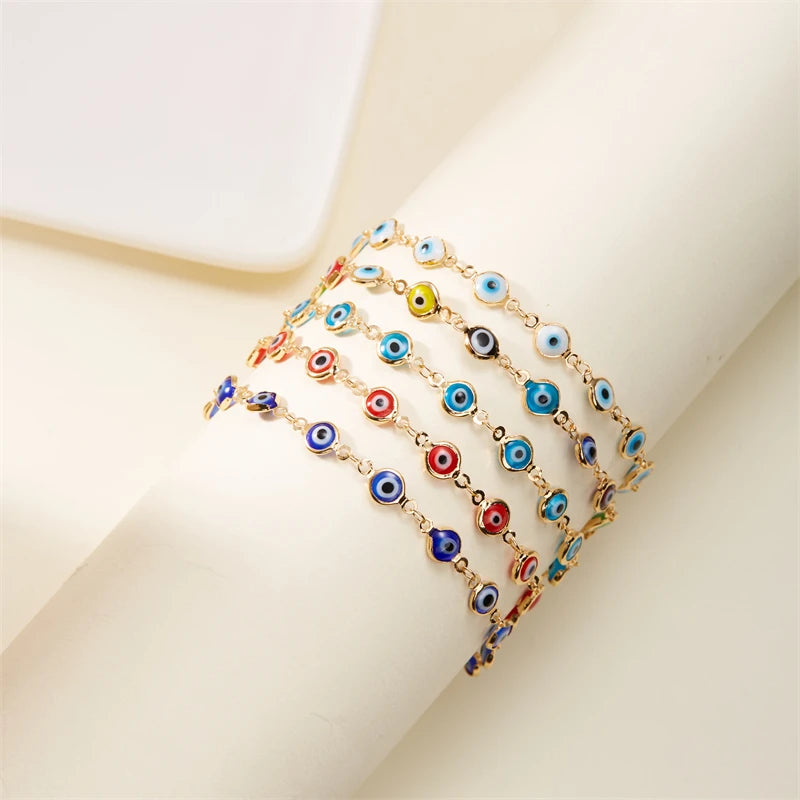 CowLost | bohemian-lucky-turkey-evil-eye-anklets-for-women-colorful-red-blue-eye-metal-chain-ankle-bracelet-summer-beach-foot-leg-jewelry |2