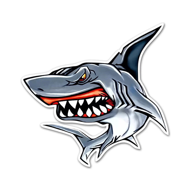 CowLost | funny-shark-colorful-styling-car-sticker |7