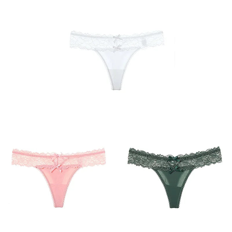 CowLost | womens-bow-lace-panties-french-style-sexy-lace-hollow-underwear |12