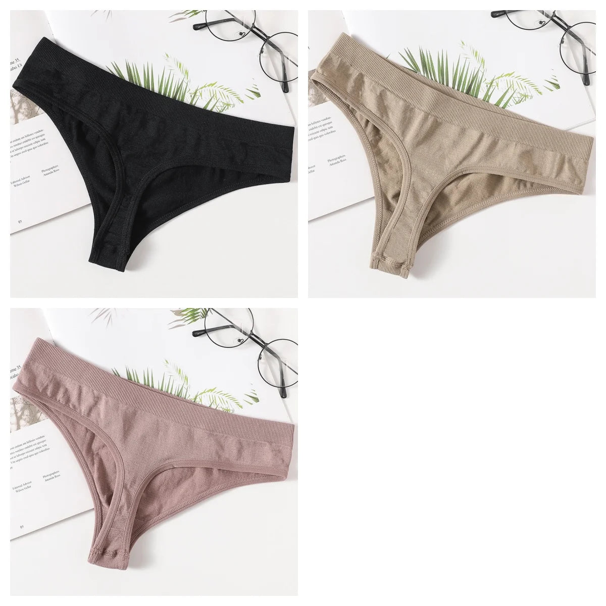 CowLost | product_id-3pcs-womens-seamless-breathable-soft-g-string-thong-panties |18