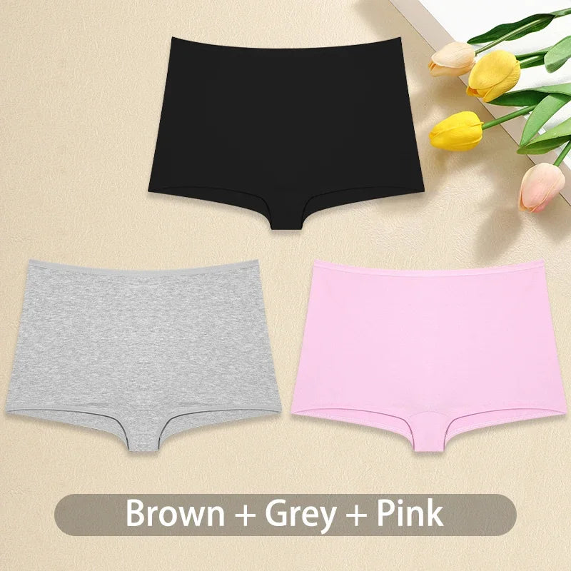 CowLost | activewear-pants-3pcs-women-cotton-low-rise-boyshort-panties-set-sexy-seamless |17