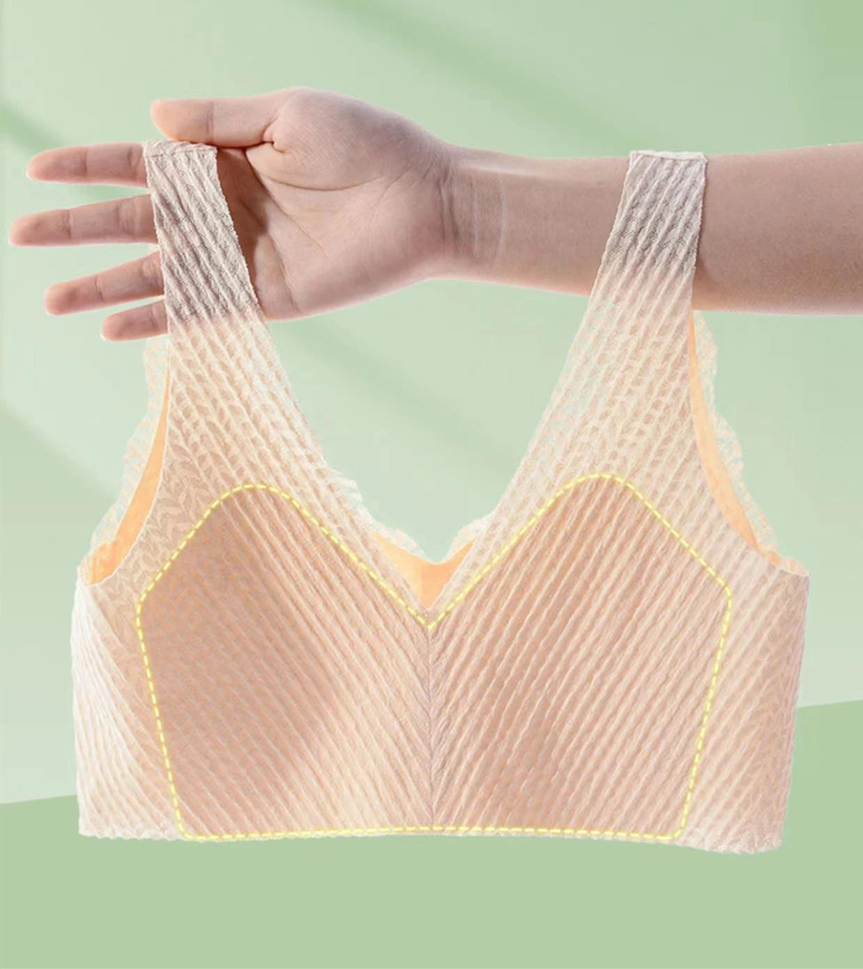 CowLost | product_id-seamless-wireless-lace-sports-bra-with-thin-cushion-comfortable-one-piece-top-for-women |9