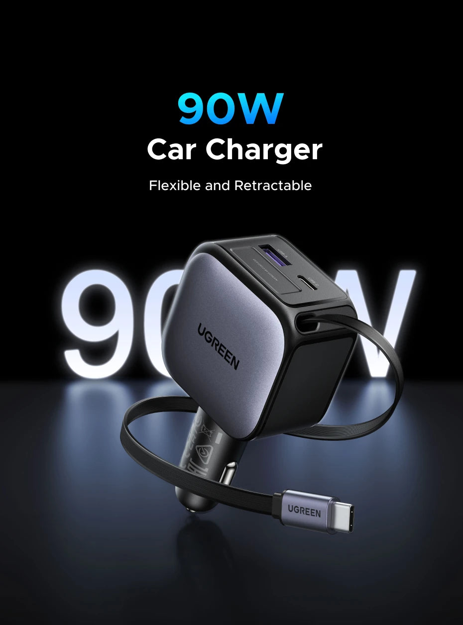 CowLost | ugreen-145w-90w-60w-car-charger-3-usb-c-1-usb-a-ports |8
