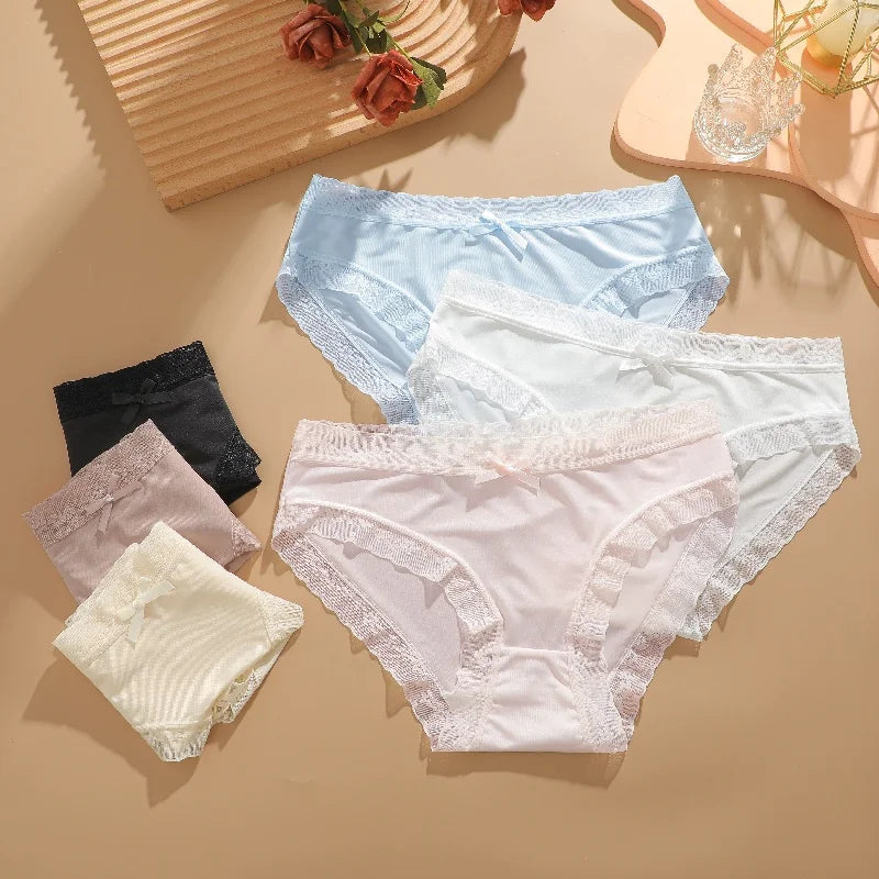 CowLost | activewear-pants-3pcs-seamless-ice-silk-lace-panties-set |9