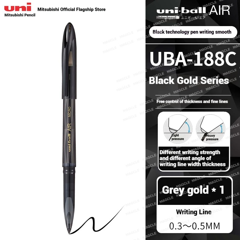 CowLost | product_id-uni-ball-air-uba-188-black-gold-series-gel-pen-quick-dry-high-end-office-pen |21