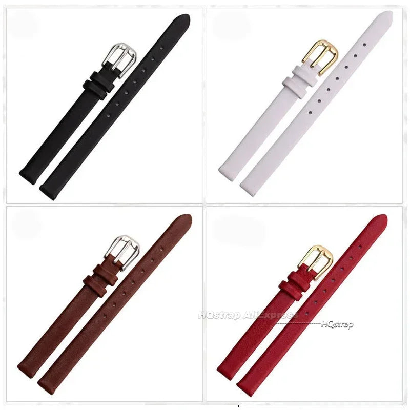 CowLost | womens-leather-watchbands-slim-6-8-10mm-12mm-13mm-14mm-15-16mm-17mm-soft-material-strap-silver-stainless-steel-buckle-bracelet-1 |3