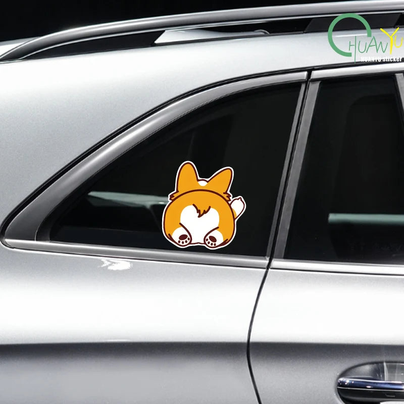 CowLost | car-cartoon-sticker-corgi |2