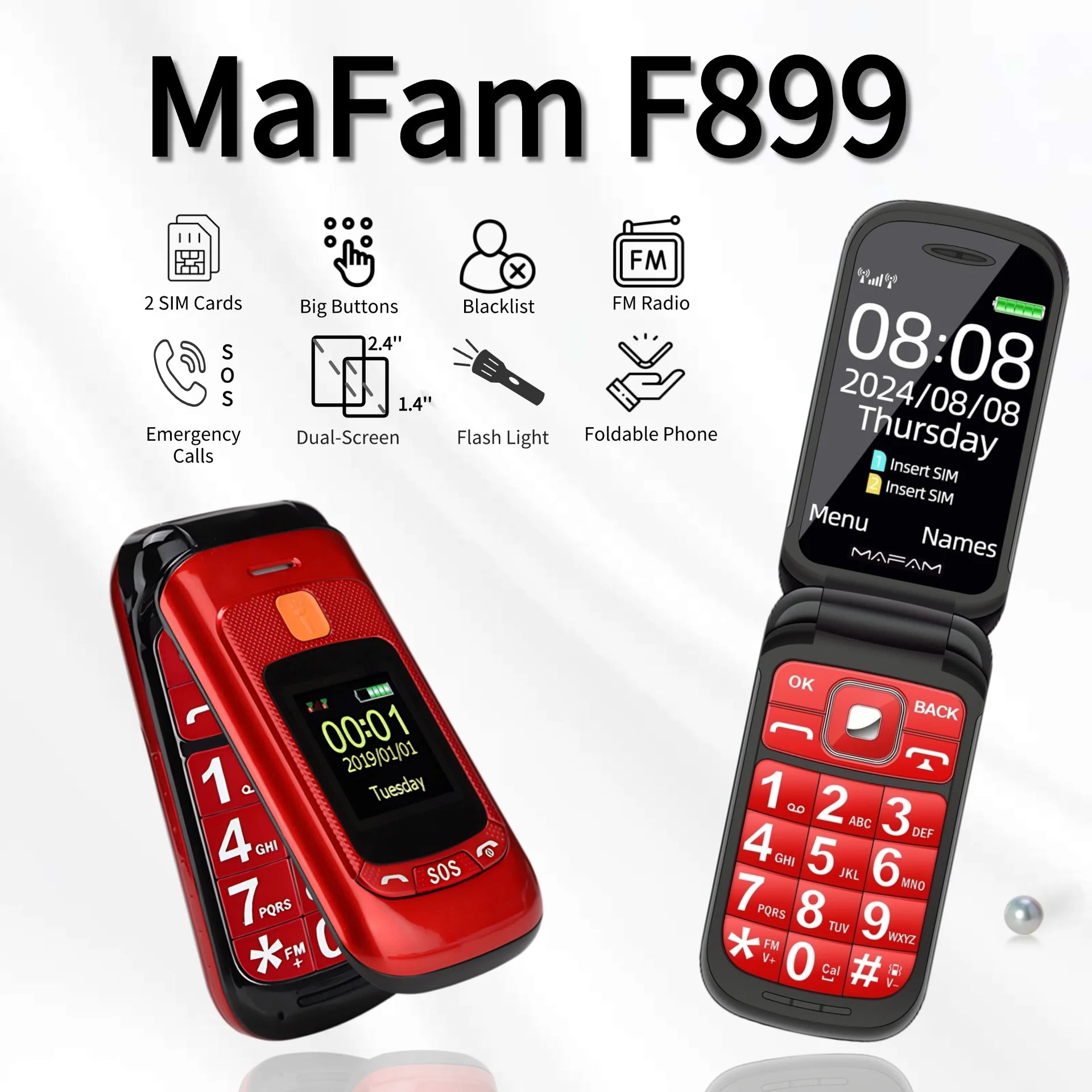 CowLost | mafam-f899-small-cover-folded-elderly-mobile-phone-for-seniors |1