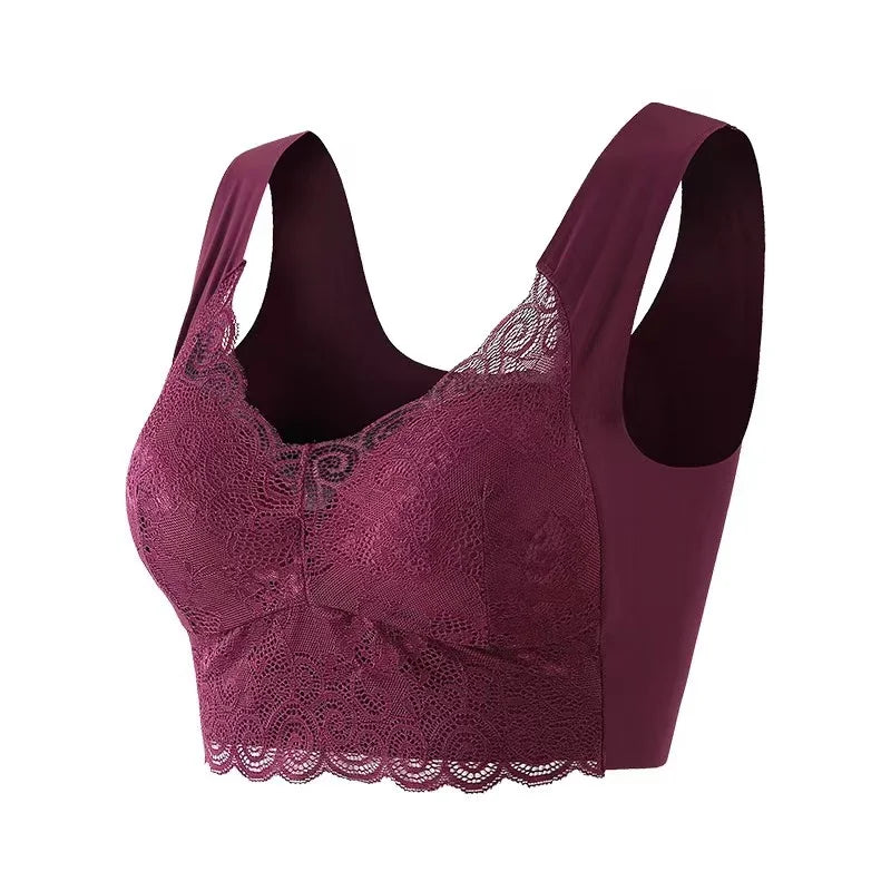 CowLost | product_id-seamless-wire-free-gathered-lace-bra-large-size-anti-sagging-support-for-women |15