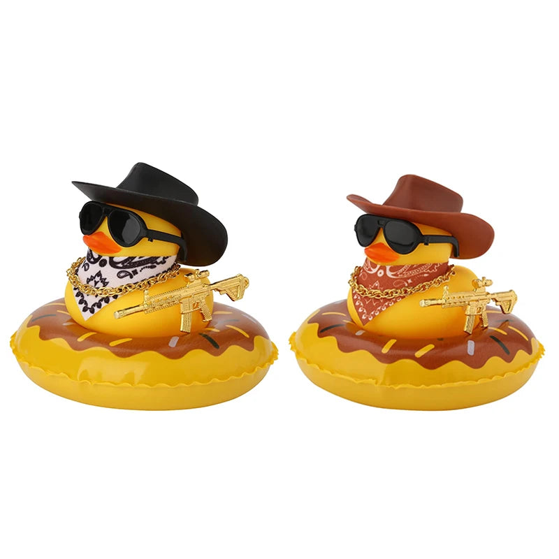 CowLost | product_id-rubber-duck-car-dashboard-ornament-with-cowboy-hat-necklace |10