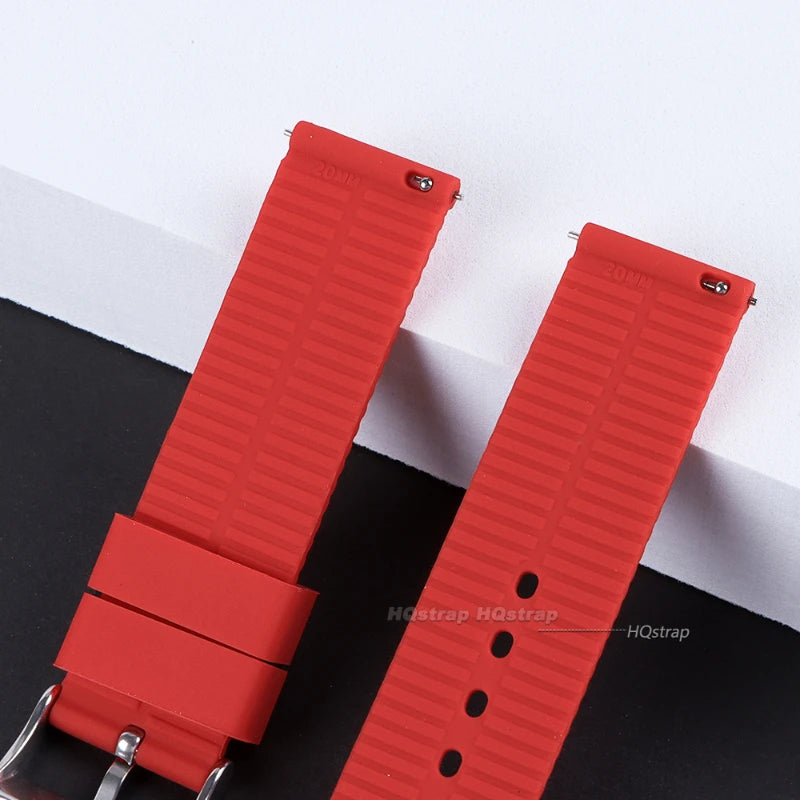 HQstrap Soft Silicone Quick Release Watch Strap 18-24mm Waterproof Unisex Sport Band