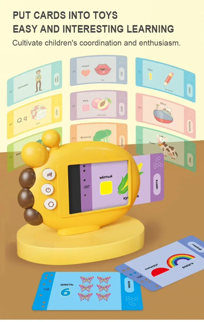 Children's Early Education Russia Giraffe Card Reader 60 Cards 120 Learning Content Russian Alphabet Toy