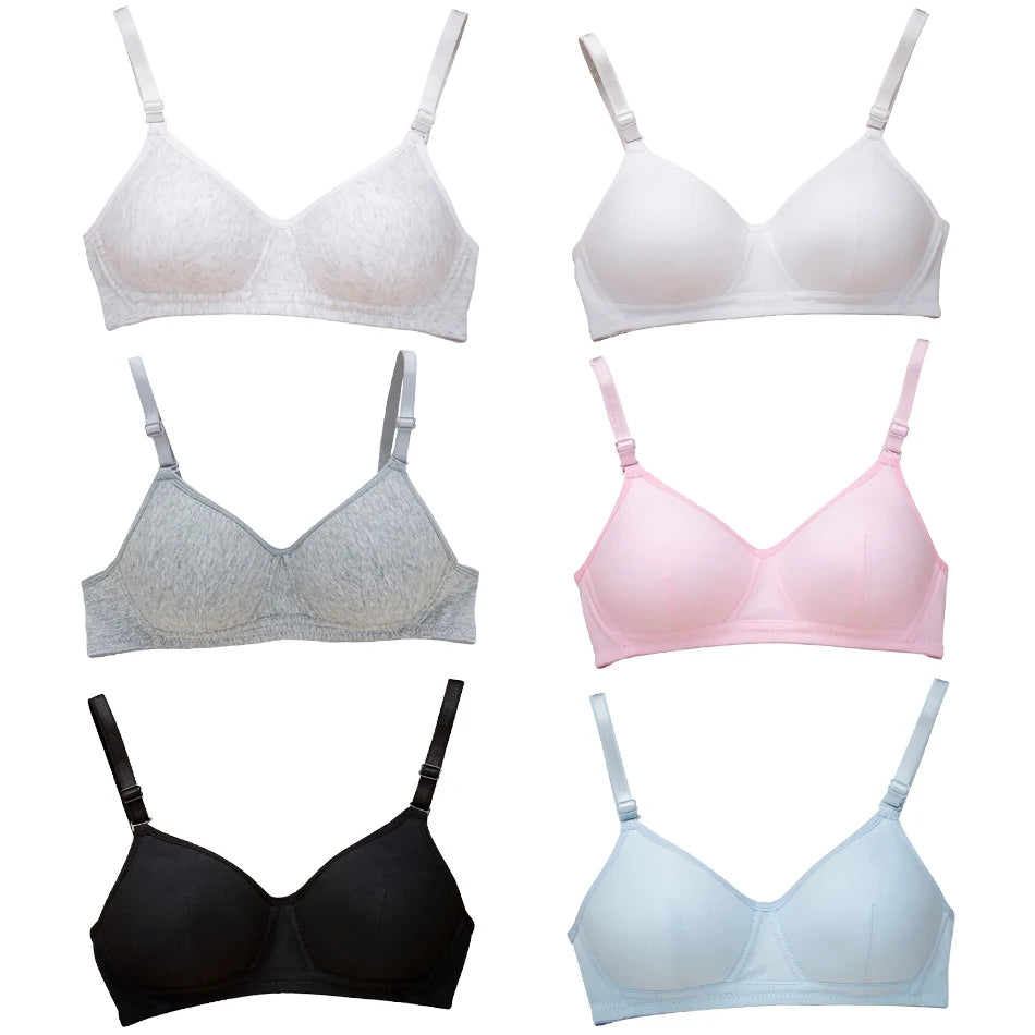 CowLost | product_id-girls-wireless-training-bra-with-detachable-straps-soft-solid-color-teens-bralette |1