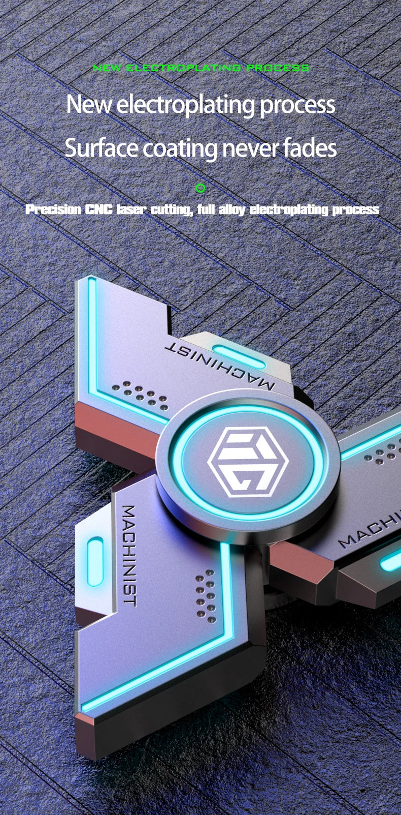 CowLost | user-stress-anxiety-adhd-relief-figets-toy-fidget-spinner-metal-alloy-gyro-luminous-hand-stress-relief-toy-boy-adults-gifts |9