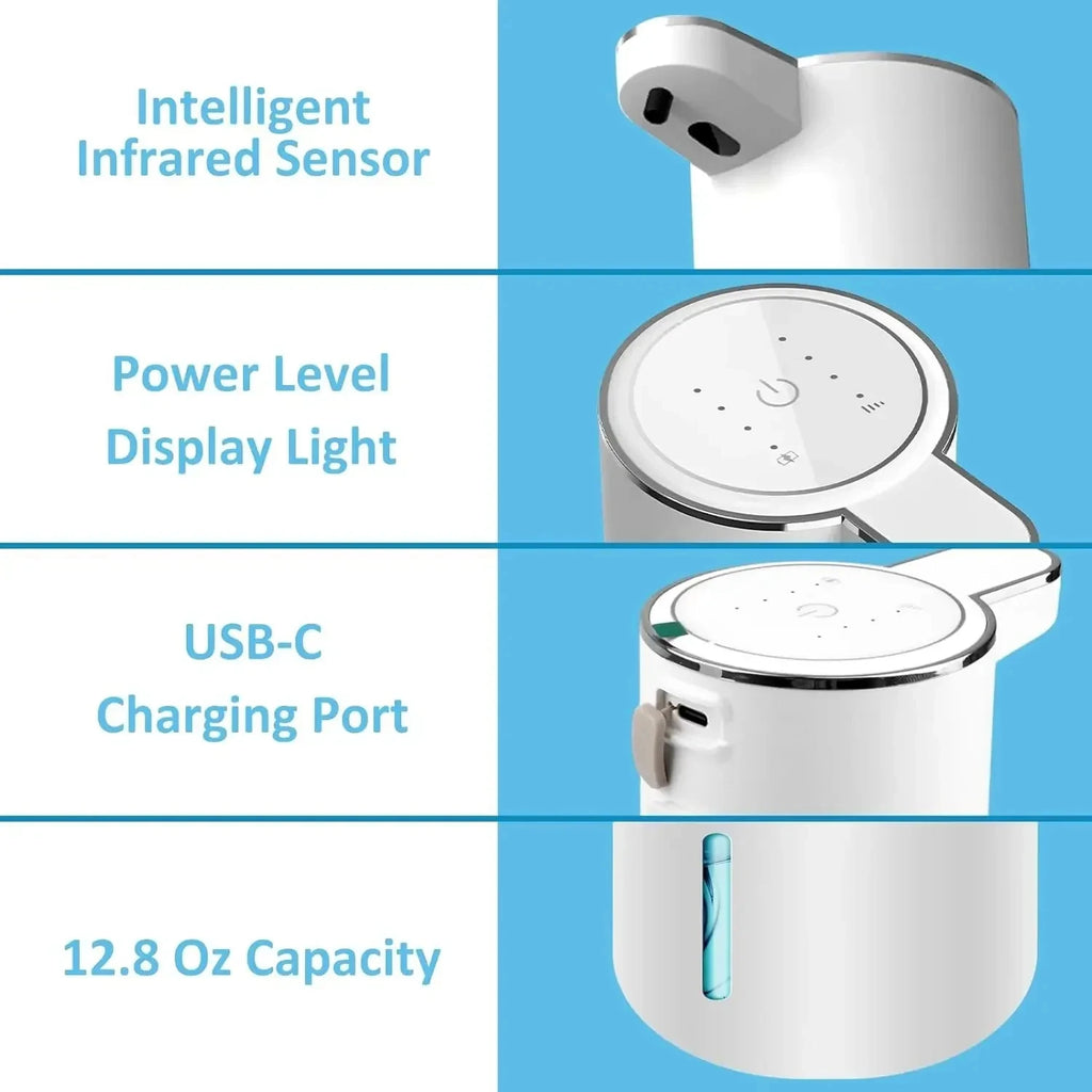 CowLost | product_id-homefish-380ml-touchless-usb-rechargeable-automatic-foaming-soap-dispenser-with-4-foam-levels |1