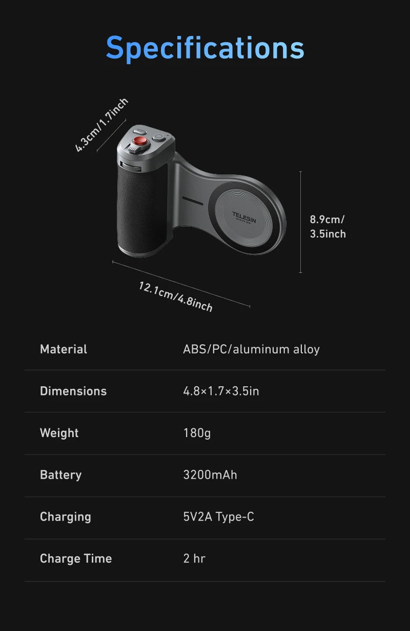 CowLost | telesin-master-grip-set-for-iphone17-pro-max-magnetic-phone-camera-hand-grip |24