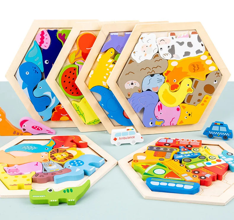 CowLost | fencing-barriers-wooden-baby-jigsaw-puzzle-toy-creative-3d-puzzle |12