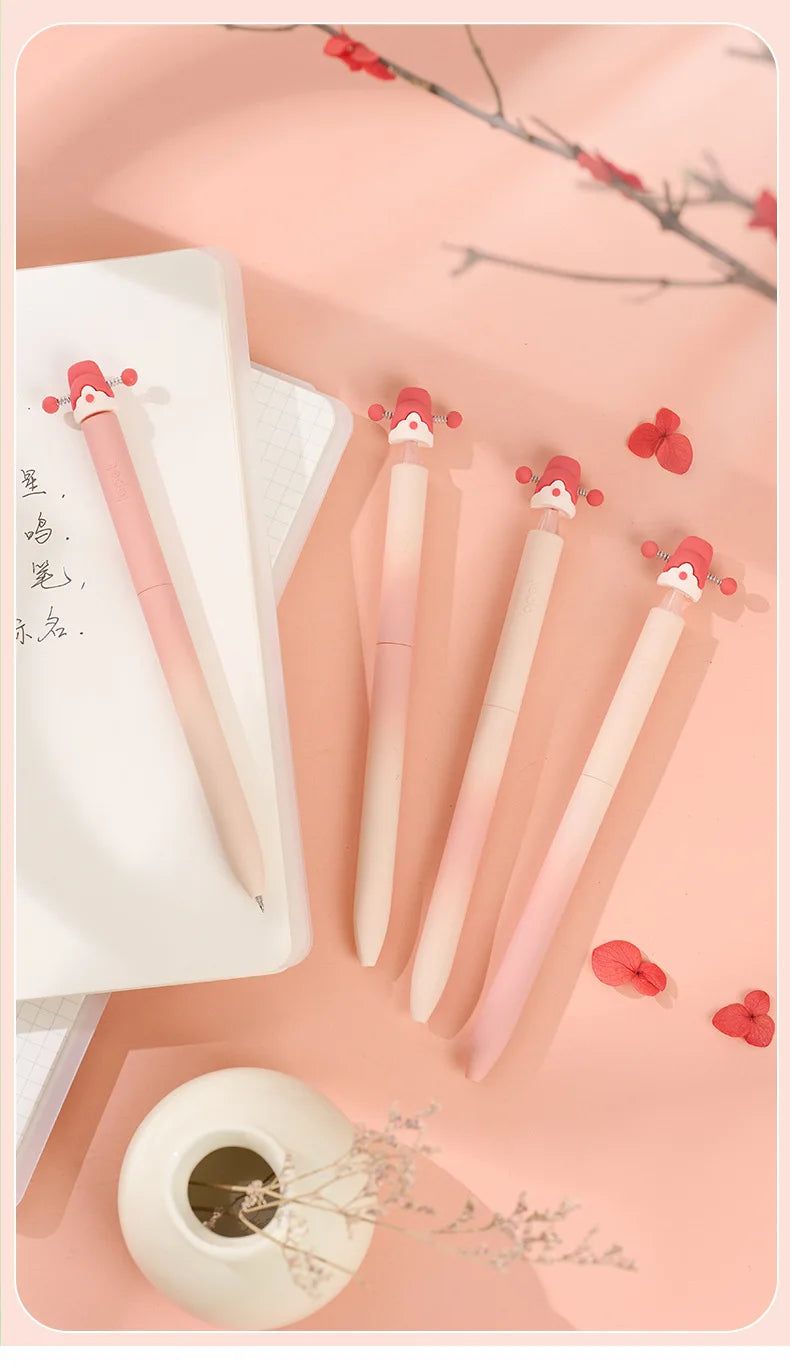 CowLost | product_id-4pcs-lopet-kawaii-lucky-hat-gel-pens-0-5mm-st-tip-quick-drying-refillable-large-capacity-ideal-for-school-exams |17