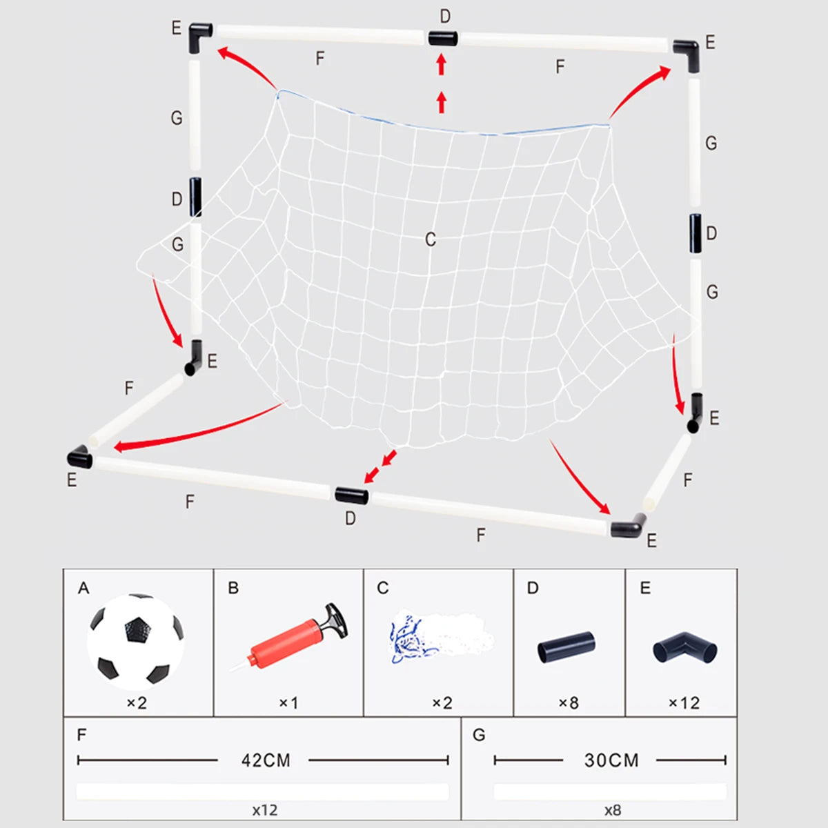 CowLost | product_id-childrens-foldable-football-goal-with-pump-and-ball-outdoor-soccer-training-toy |5