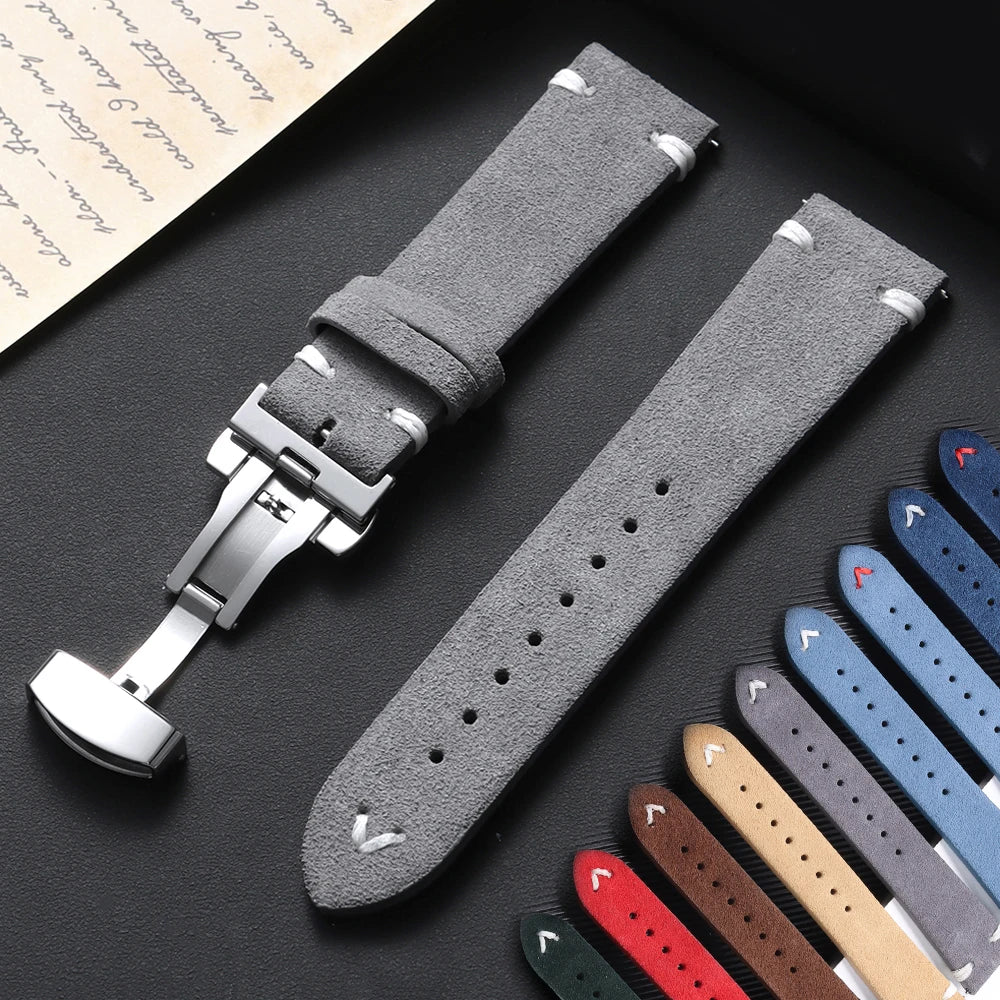 CowLost | product_id-vintage-genuine-suede-leather-watchband-with-butterfly-buckle-18-20-22mm-quick-release-for-seiko |1