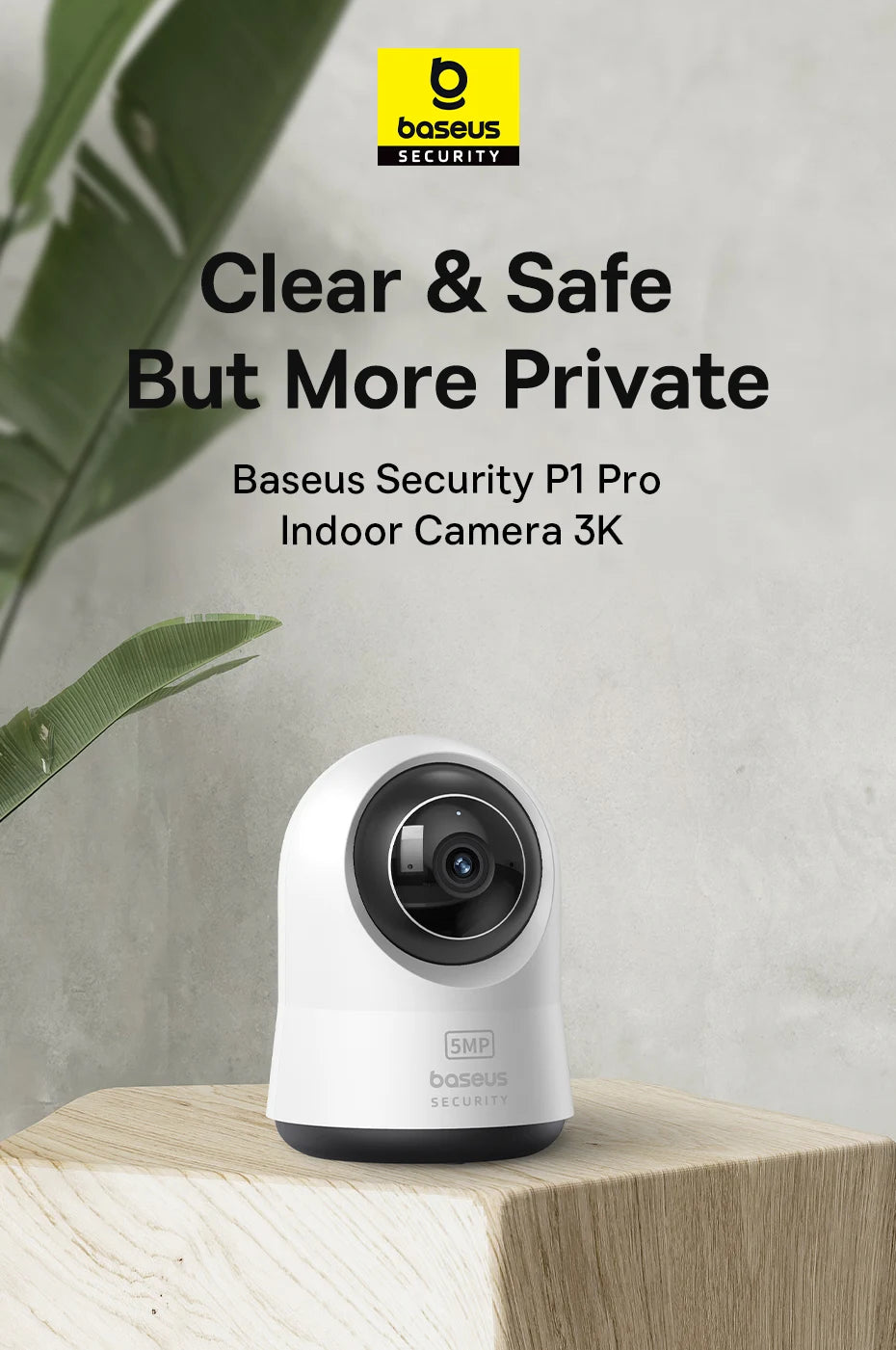CowLost | baseus-5mp-3k-wifi-ip-camera-2-4g-5g-wireless-indoor-security-protection |7