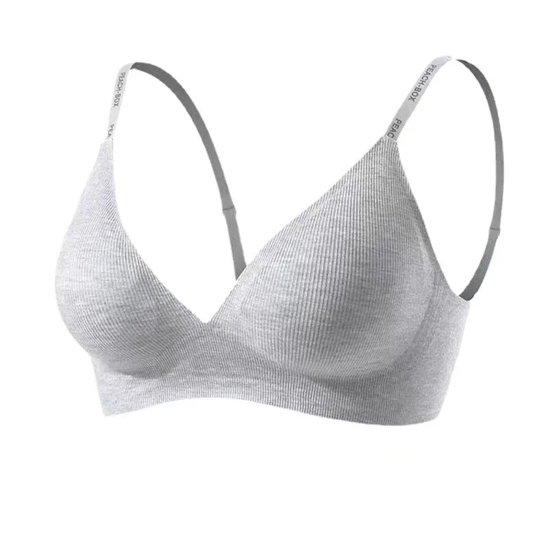 CowLost | top-new-threaded-non-marking-womens-bra-without-steel-ring-gathering-anti-sagging-womens-underwear-sports-comfortable-bra |3