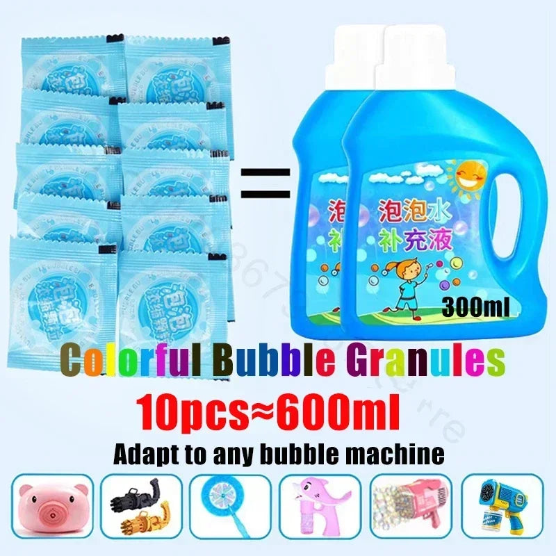 CowLost | product_id-10-40pcs-colorful-bubble-machine-concentrated-granules-10pcs-750ml-bubble-gun-supplement-liquid |10