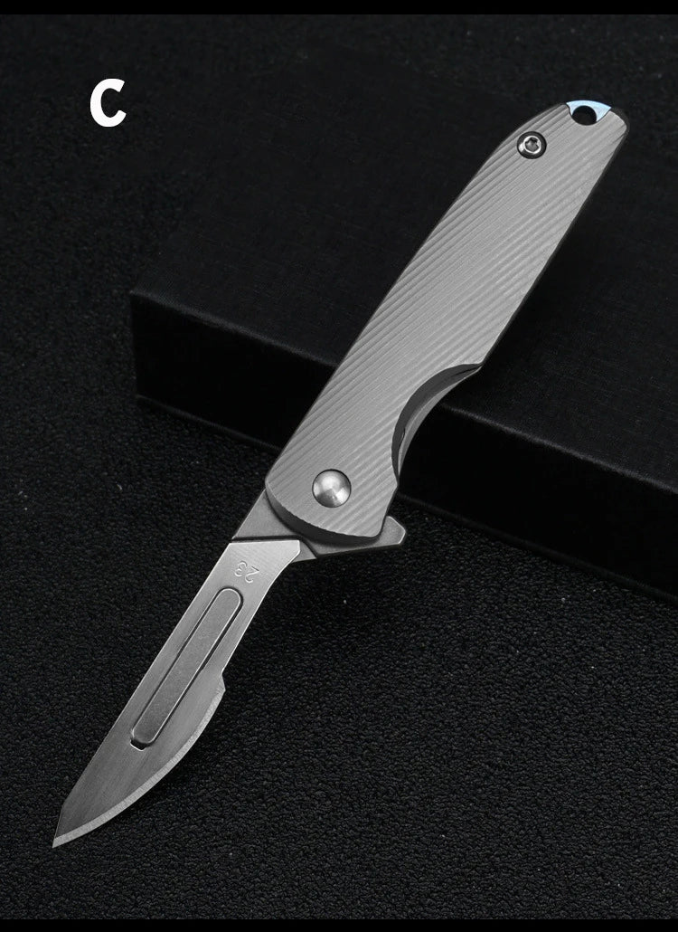 CowLost | tools-upgrade-titanium-alloy-folding-scalpel-with-replaceable-blades |14