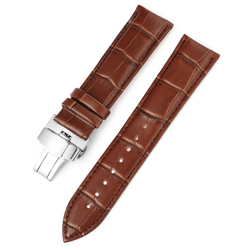 CowLost | product_id-genuine-cowhide-leather-waterproof-watchband-slub-pattern-16-24mm-universal-strap |25