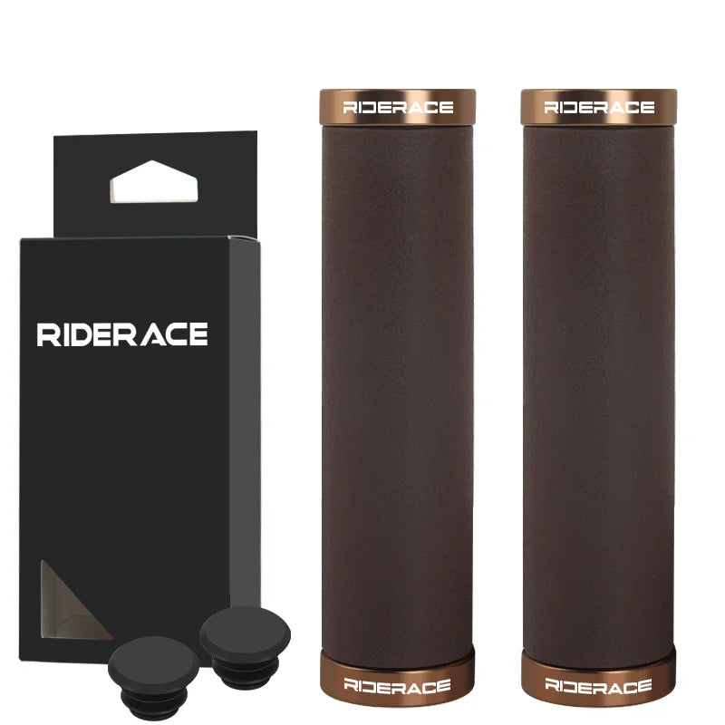 CowLost | riderace-bicycle-grips-lock-on-mountain-bike-handle-bar-cover-ergonomic-brown-shockproof-tpr-rubber-mtb-cycling-handlebar-grips |14