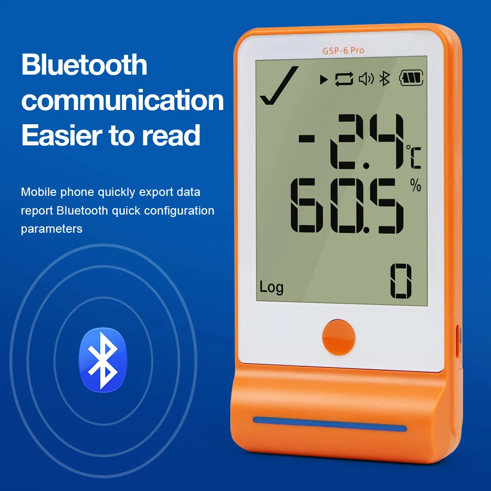 GSP-6Pro Bluetooth USB Temperature Humidity Data Logger 100000 Points LCD Recorder