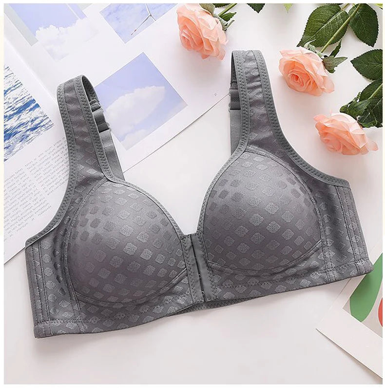 CowLost | product_id-fallsweet-plus-size-plaid-seamless-wireless-front-closure-push-up-bra |11