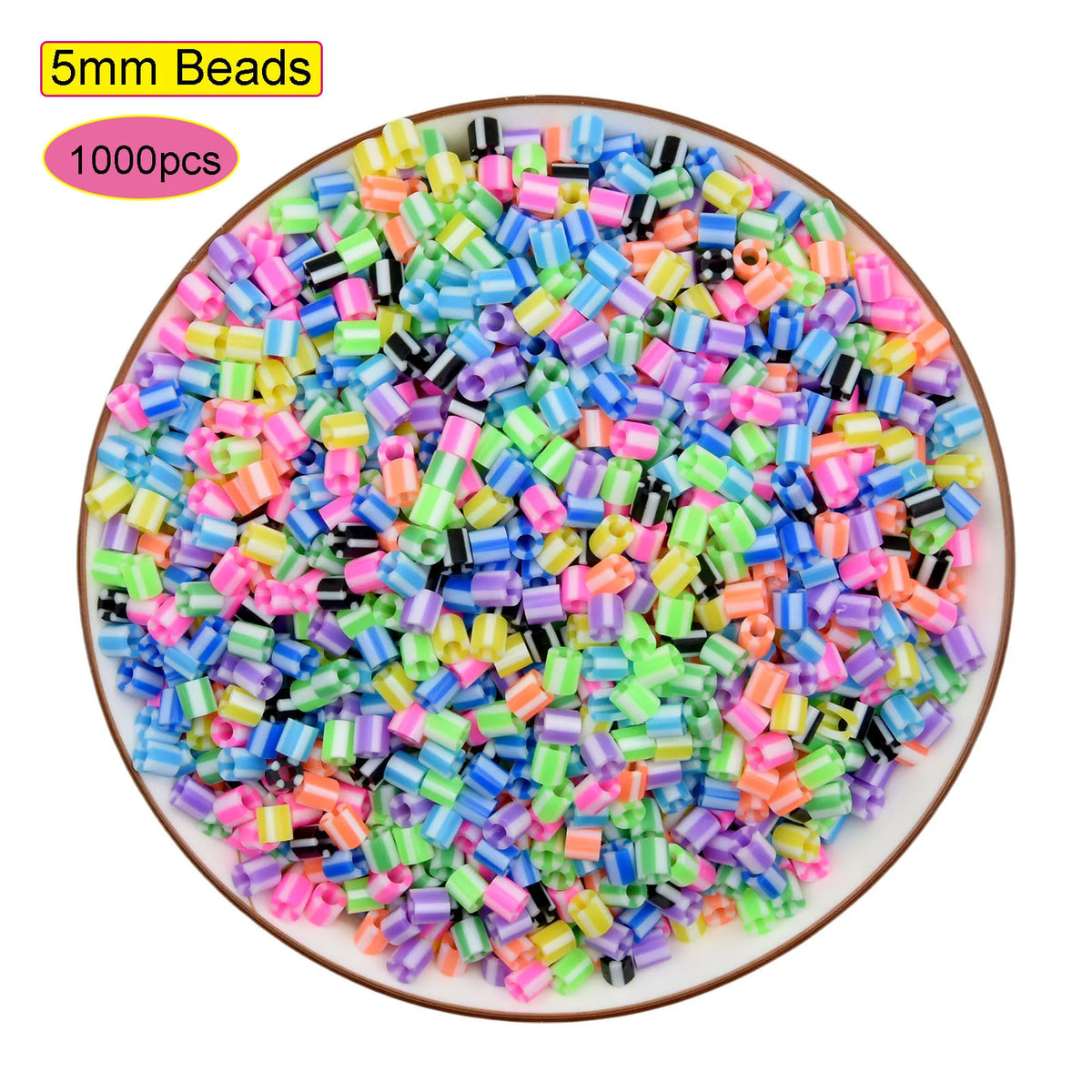 1000PCS 5MM Mixed Color Hama Beads DIY Gift Children's Toy Supplement OPP Bag