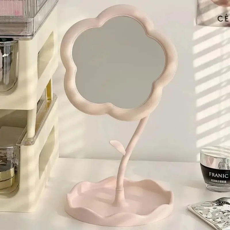CowLost | product_id-creative-round-flower-desktop-mirror-for-bedroom-decor |2