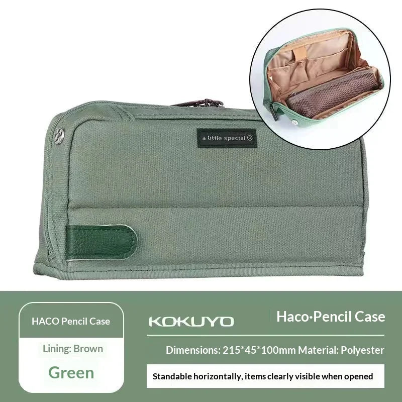 CowLost | product_id-kokuyo-stand-up-multi-functional-canvas-pencil-bag-5-colors-holds-40-pens-study-organizer-for-kids-professionals |17