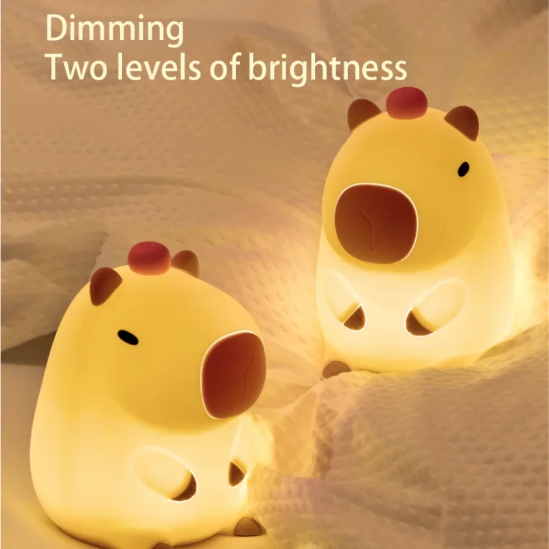 CowLost | product_id-cartoon-capybara-usb-rechargeable-silicone-night-light-with-dimming-and-timer |5