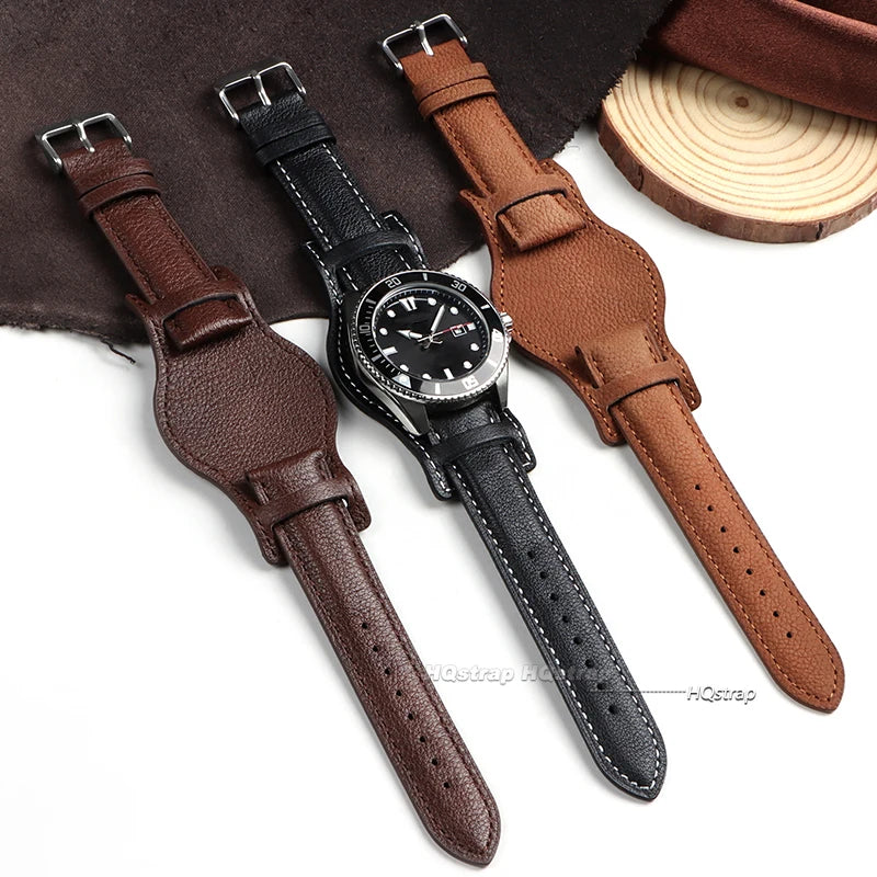 CowLost | product_id-genuine-leather-watch-strap-18mm-20mm-22mm-retro-black-brown-coffee-for-seiko-unisex |3