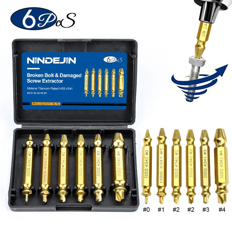 CowLost | nindejin-4-5-6pcs-damaged-screw-extractor-drill-bit-extractor |25