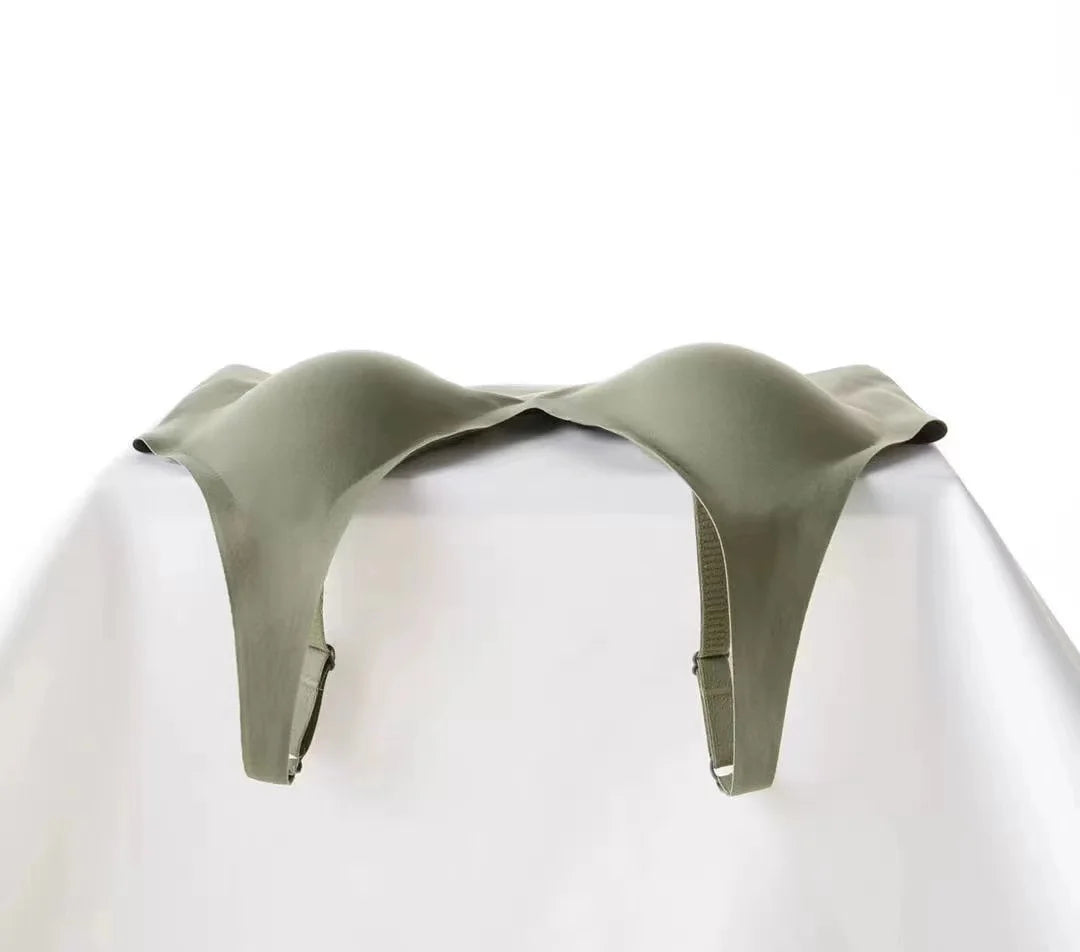 CowLost | soft-support-jelly-glue-french-deep-v-underwear-womens-no-steel-ring-small-chest-gathered-comfortable-adjustment-seamless-bra |9