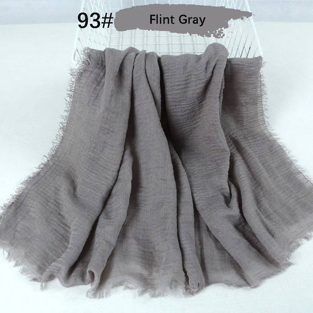 180X90CM Muslim Women Crinkle Hijab Soft Cotton Scarf