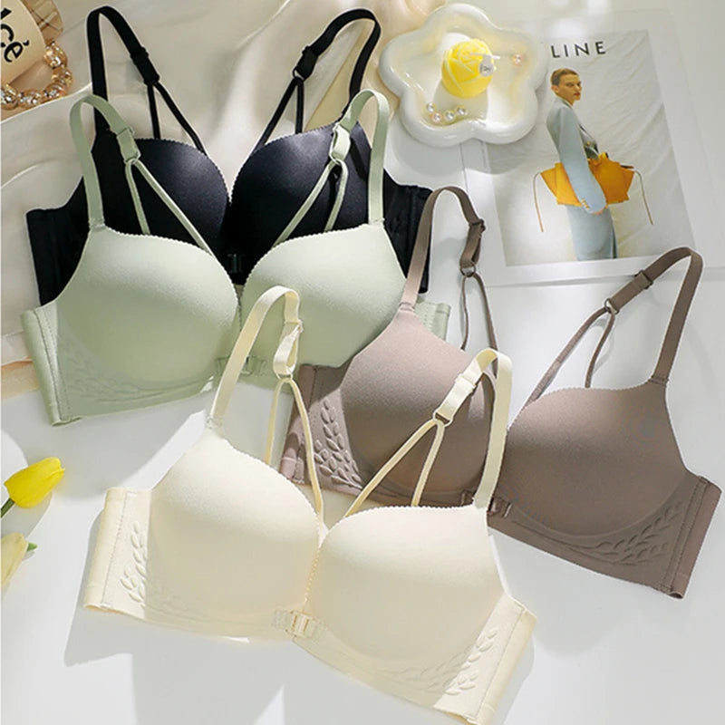 CowLost | sexy-front-button-beautiful-back-bra-for-women-with-small-breasts-seamless-flat-chest-side-breasts-no-steel-ring-large-bra |8