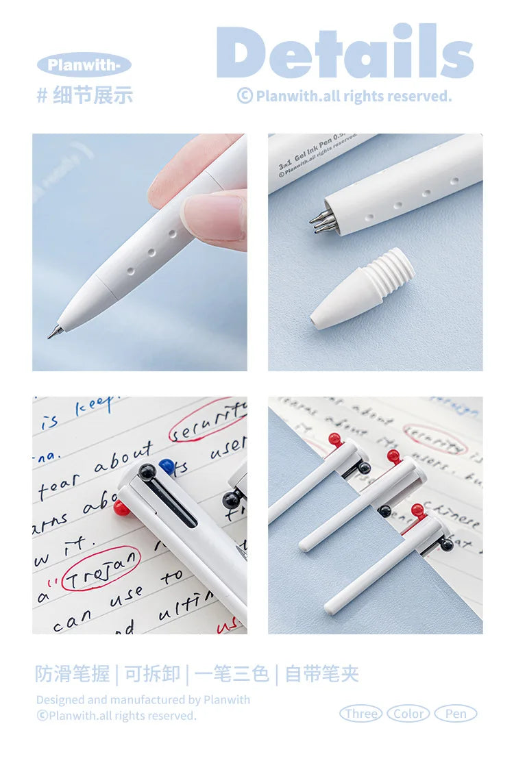 CowLost | product_id-planwith-3-in-1-multi-function-0-5mm-gel-pen-black-blue-red-ink-for-school-office |14