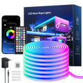 Mexllex RGB LED Neon Rope Lights, Music Sync, App & Remote Control, Waterproof Indoor Outdoor