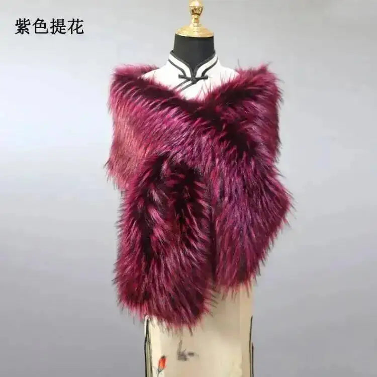 CowLost | 32-colors-165-30cm-women-luxury-warm-faux-fox-fur-shawl-winter-ladies-plush-scarf |48