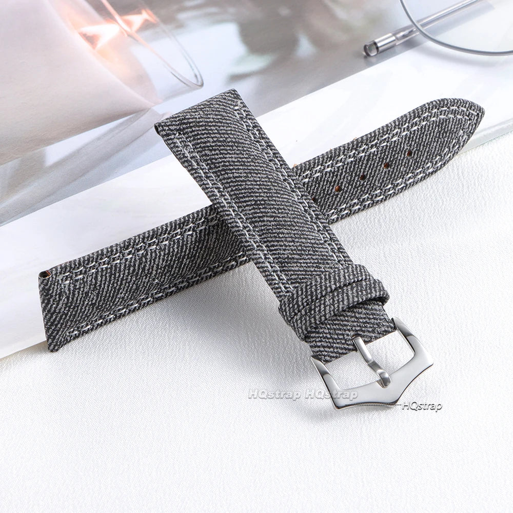 CowLost | product_id-sailcloth-denim-pattern-nylon-leather-watch-strap-18-22mm-sport-wristband-unisex |8