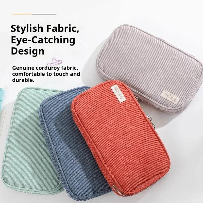 CowLost | product_id-kokuyo-japan-pancase-retro-large-capacity-corduroy-pencil-bag-for-students-office |6